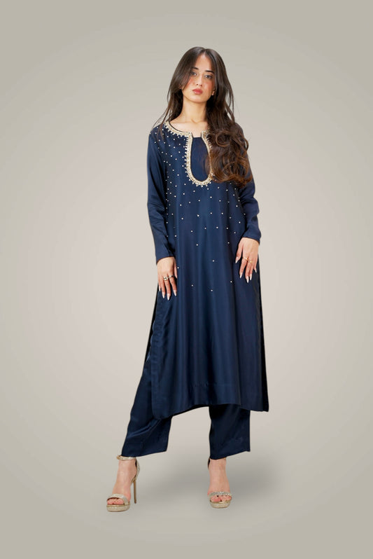 Navy Blue Silk