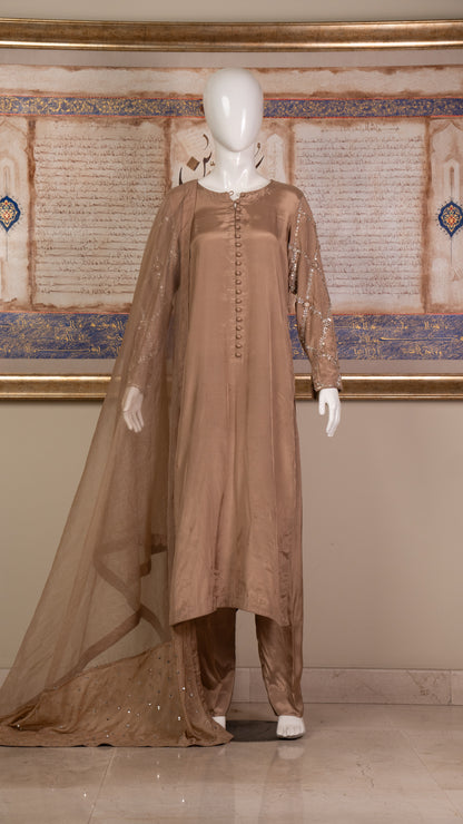 Embroidered Silk Suit