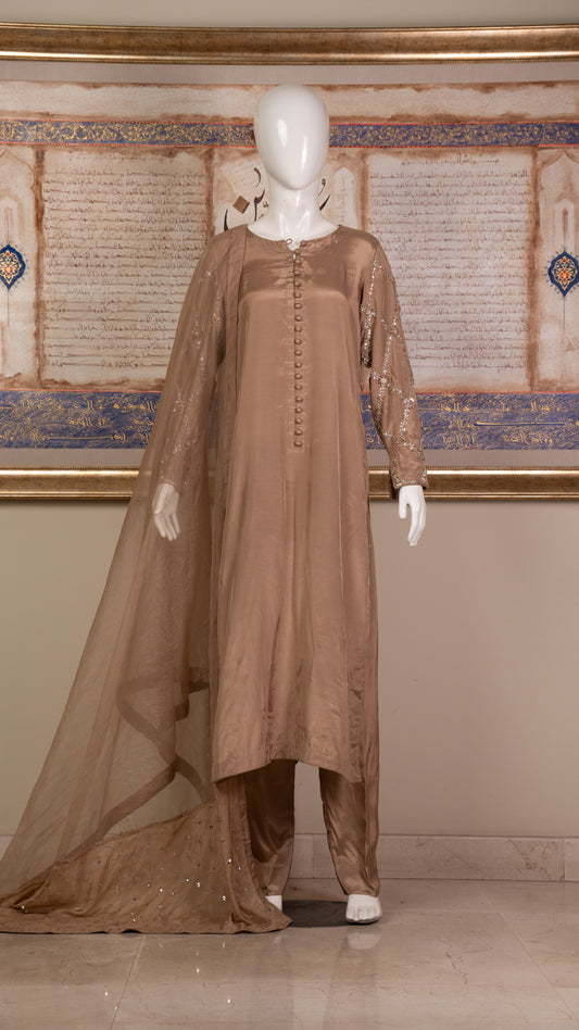 Embroidered Silk Suit