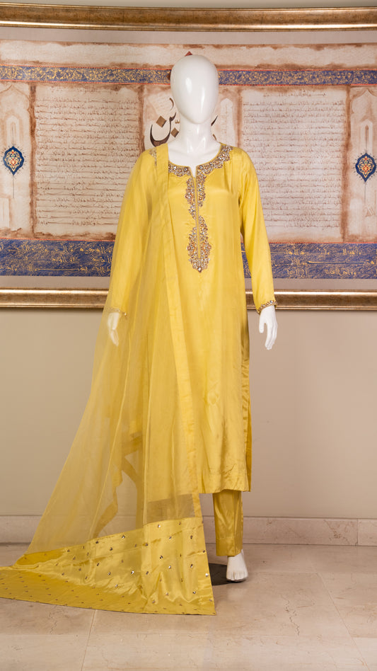 Embroidered Silk Suit