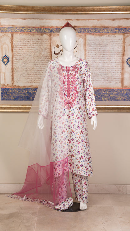 Embroidered Silk Suit