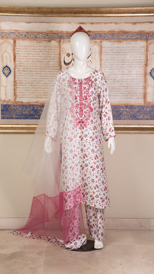 Embroidered Silk Suit