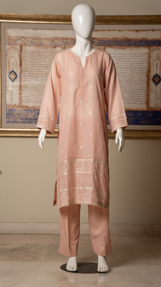 Embroidered Karandi Lawn Suit