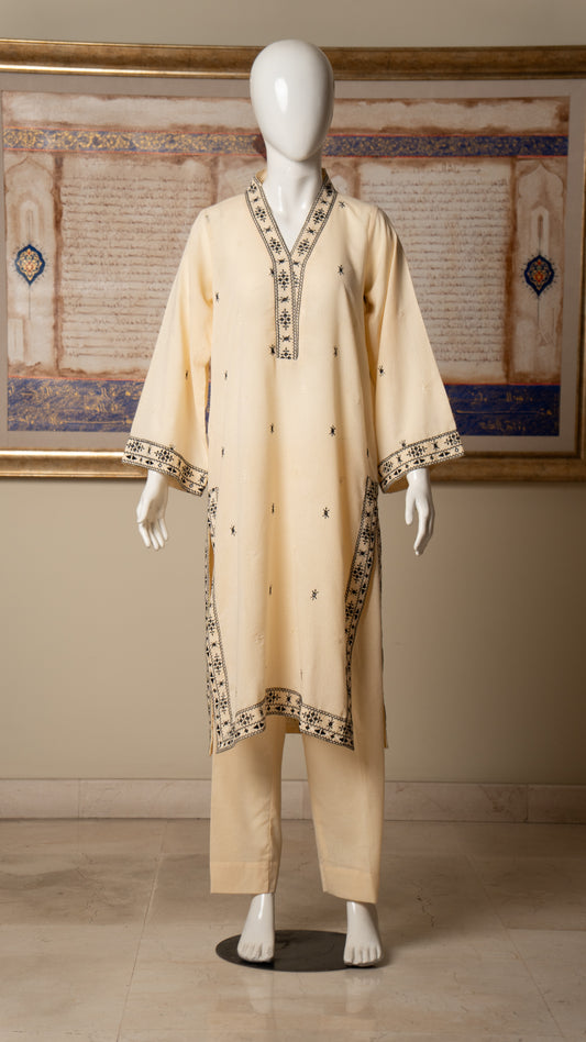 Embroidered Karandi Lawn Suit