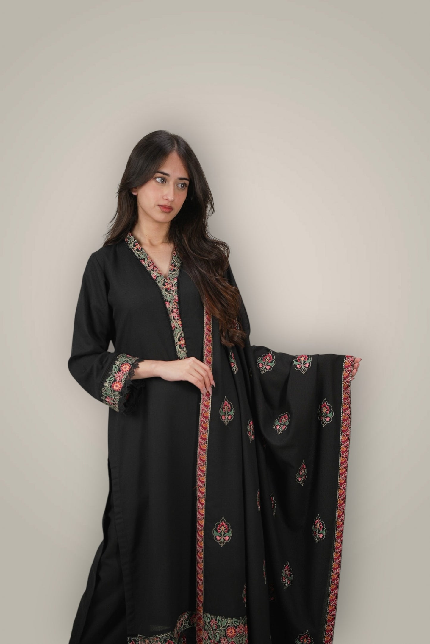 3 Piece Embroidered Karandi