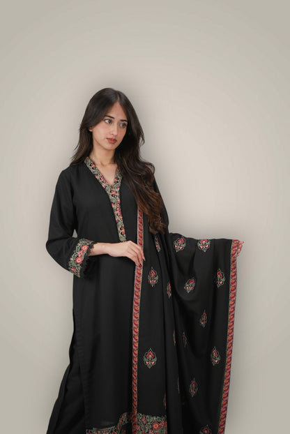 3 Piece Embroidered Karandi