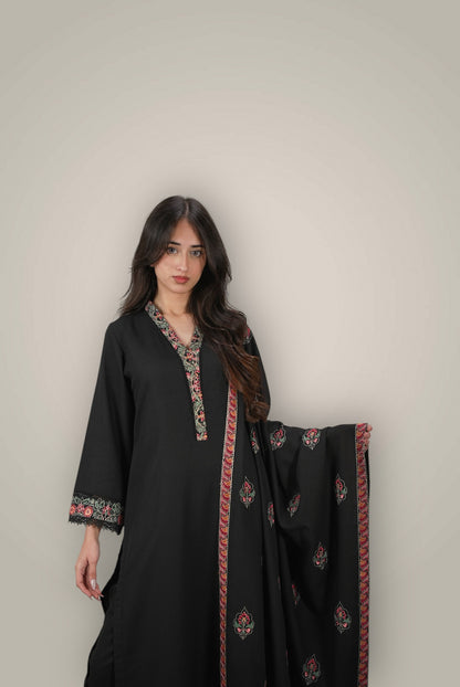 3 Piece Embroidered Karandi