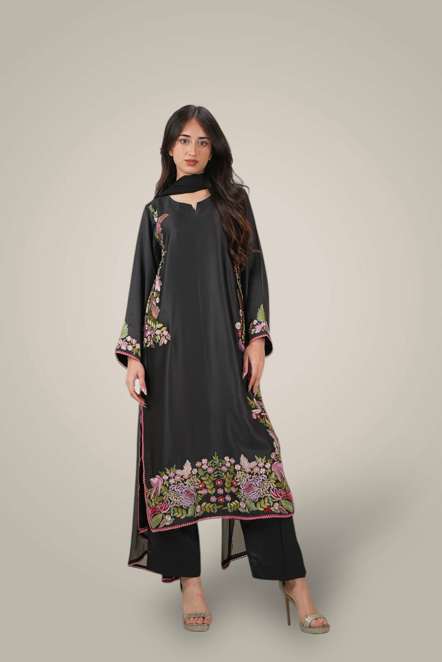 3 Piece Embroidered Karandi